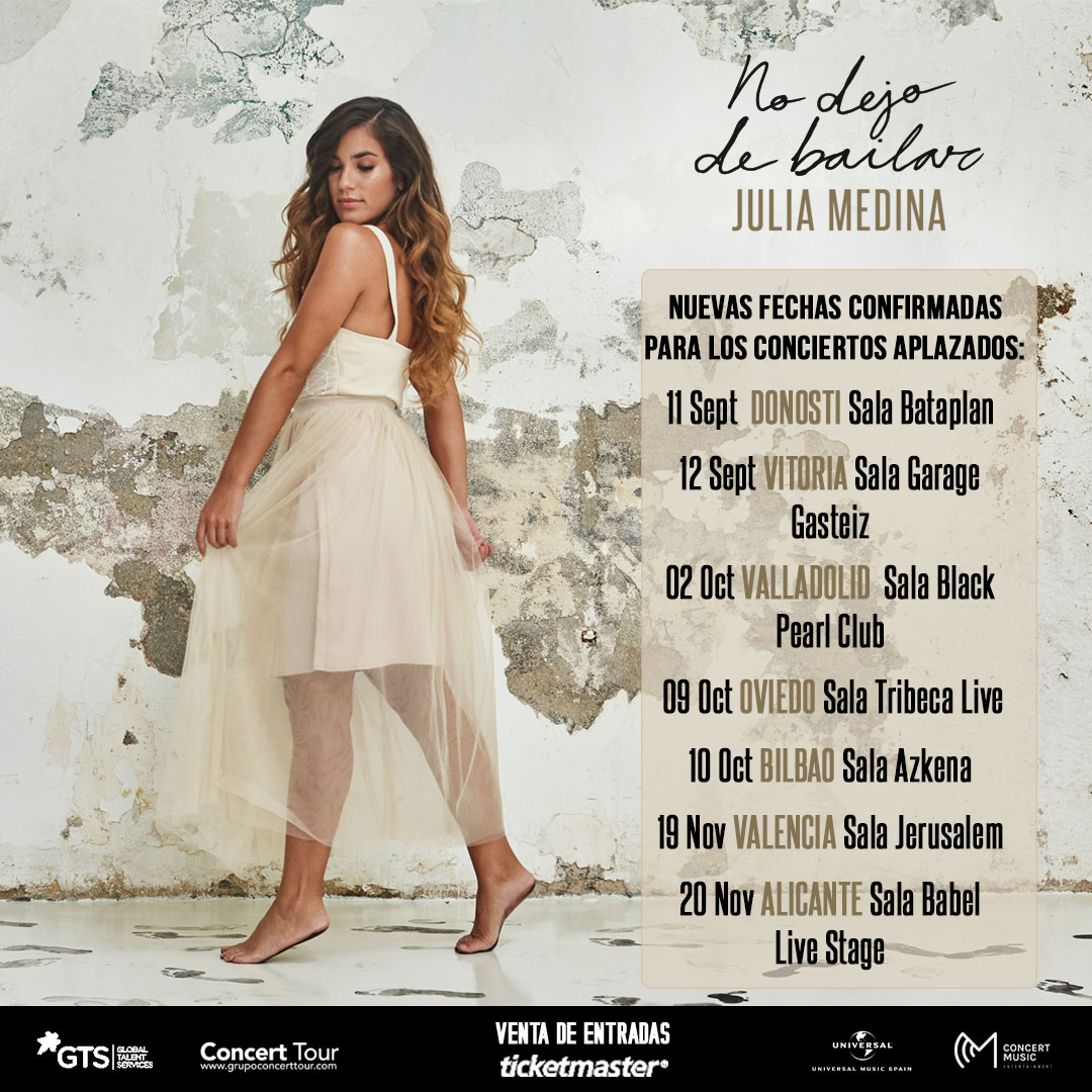 Nuevas fechas confirmadas para los conciertos aplazados de Julia Medina en Valencia y Alicante