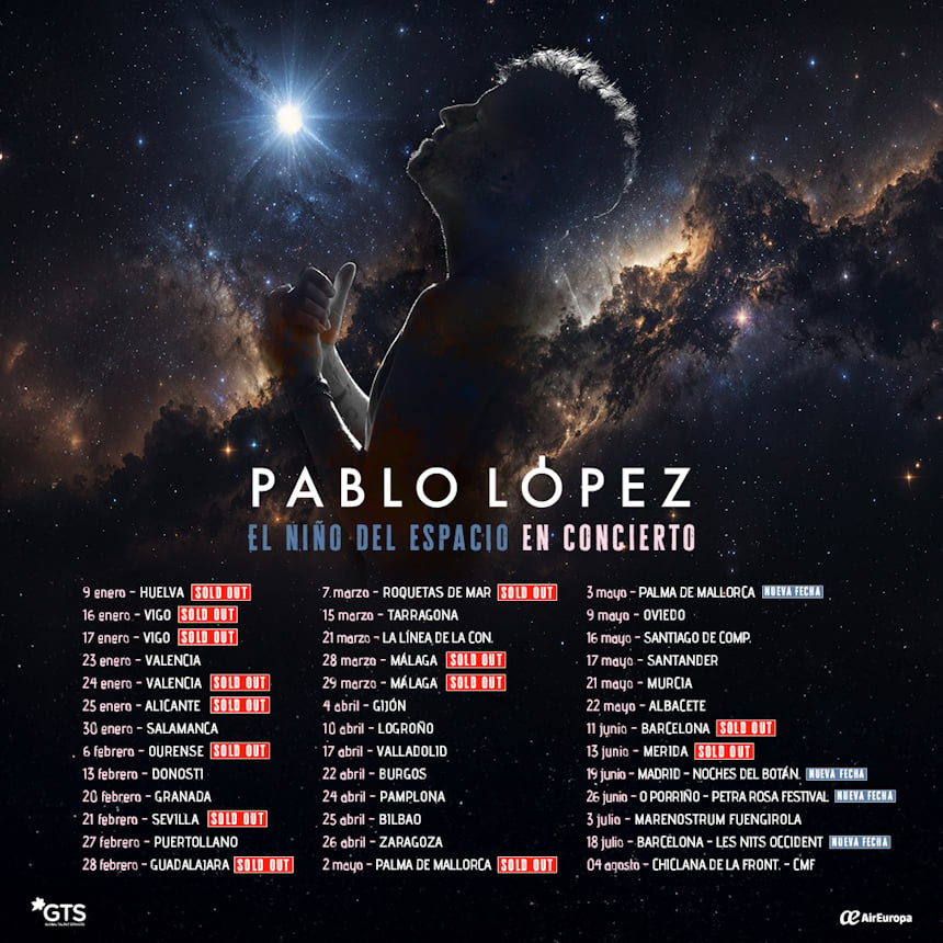 PABLO LÓPEZ ENLOQUECE AL PÚBLICO ANDALUZ CON SU ÉXITOSA GIRA "EL NIÑO DEL ESPACIO". 1